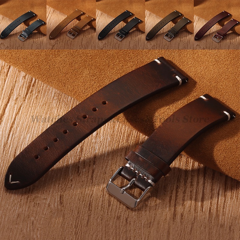 Suede Strap Watch - اليدوية الرجعية النفط الشمع جلد طبيعي