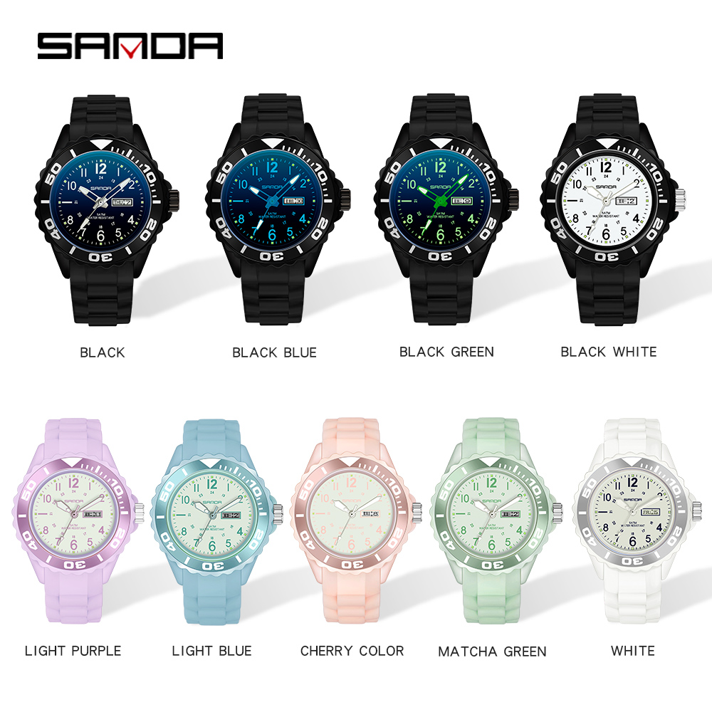 ساعة يد نسائية جديدة من Sanda  - مراجعة Silicone Band Women وسعره
