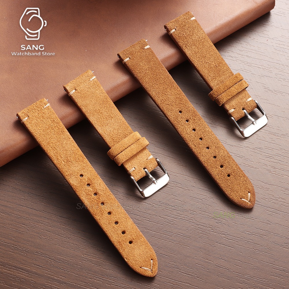 حزام ساعة من الجلد السويدي سري - مراجعة Suede Strap Watch وسعره